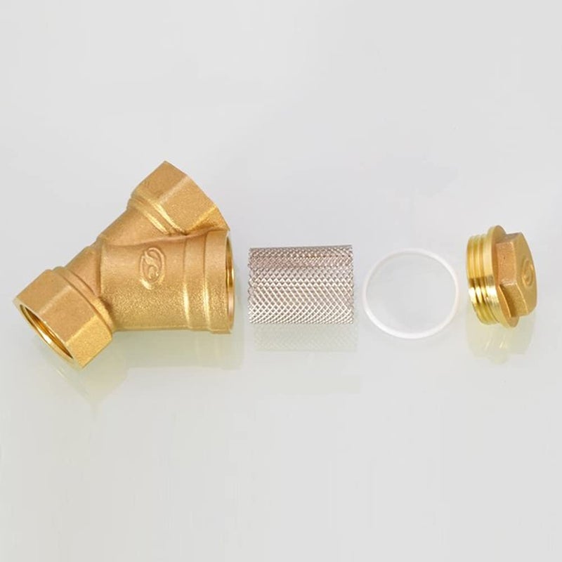 Joywayus Brass 3/4" Female Thread Y Shaped Strainer Filter Valve Pipe Fittings Adaptor Connector for Water Oil Separation - Image 2